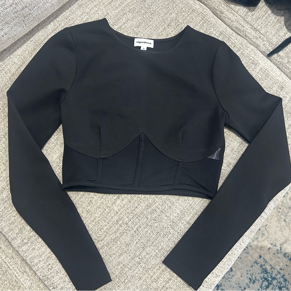 Superdown Alexia Mesh Crop Top - image 3